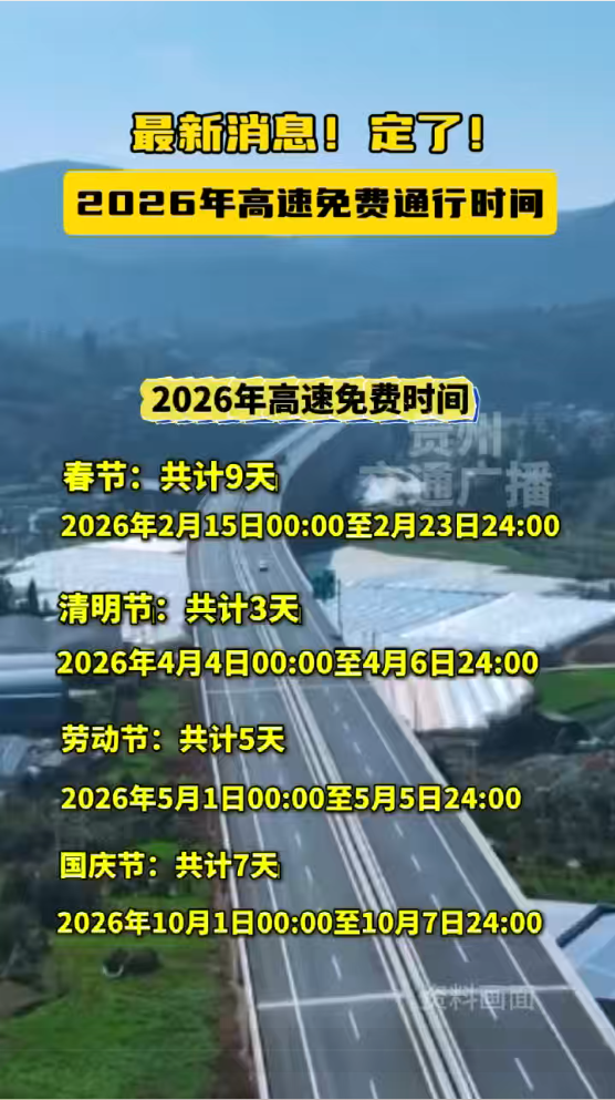 2024高速免费时间表最新公布〃2024高速免费到哪一天-第2张图片