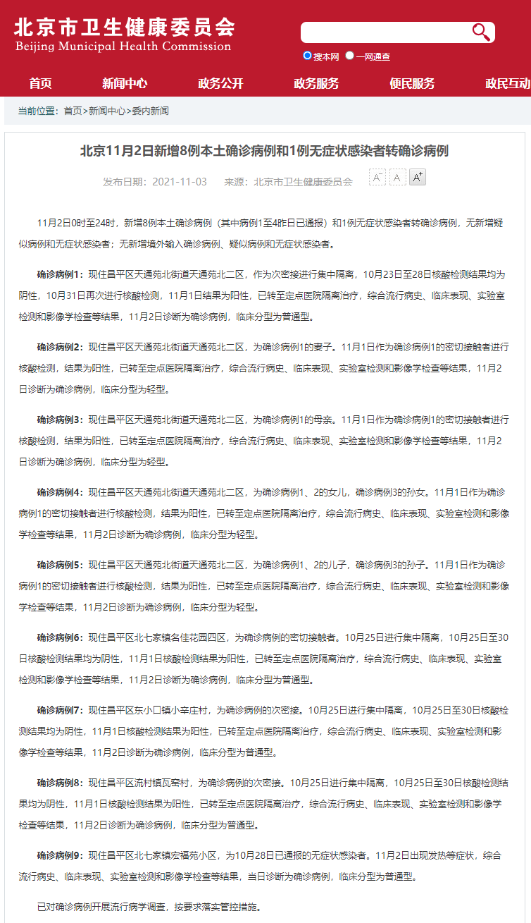 北京本土感染者救治情况公布〃北京 确诊病例